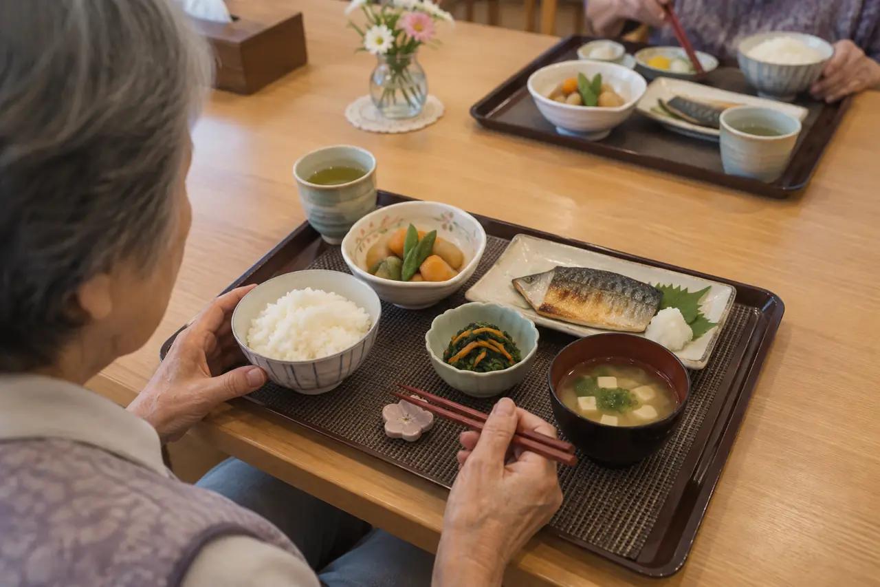 秋の献立、栗ご飯の日
