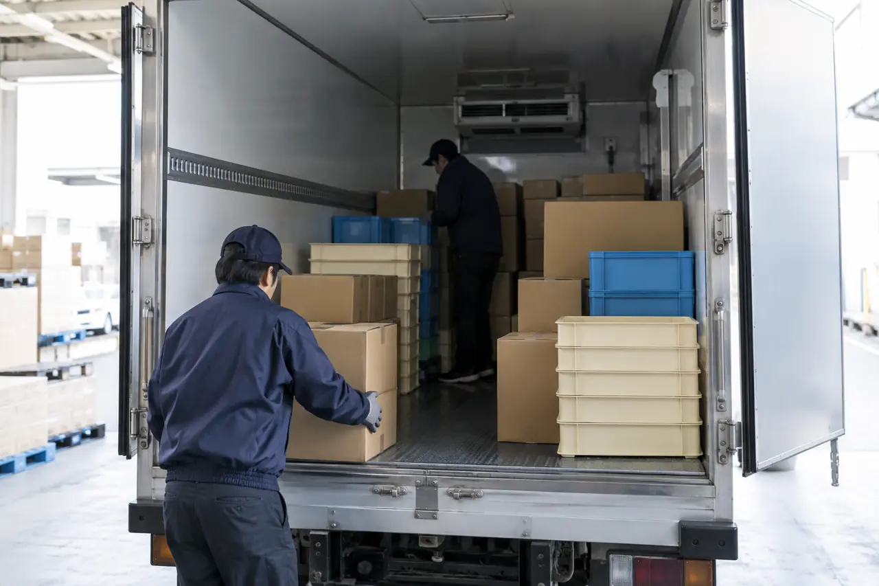 冷蔵車の荷台