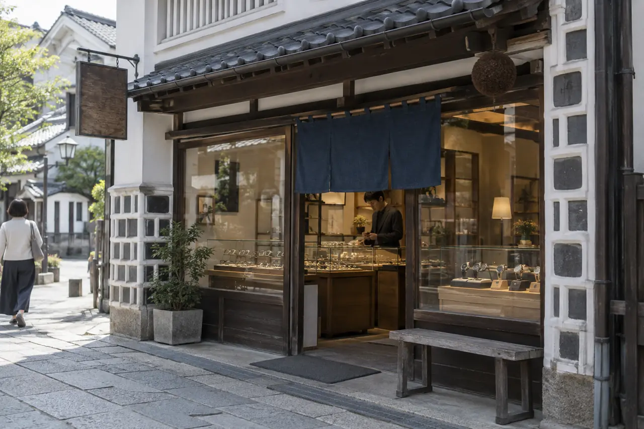 白壁となまこ壁を残した今の店構え